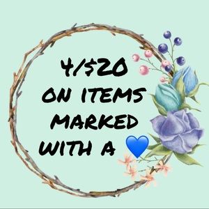 💙 4/$20 on items marked with a 💙